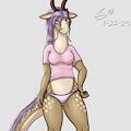 alina with the t-shirt and bikini bottoms by Spe