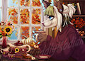 Fall Cozy Tea YCH - Sparrow by KuddlyKodiak