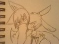 Lightning Rabbit and my Bat Oc by blanksage
