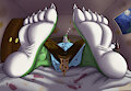 Foot View in a Filthy Bed