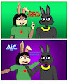 Jackal breaks rabbit by AcidSkunkWolf