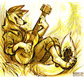 “Playing Guitar” by Keovi by WolfSkoll