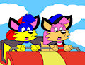 Alex and Becky in the Roller Coaster
