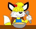 Sunshine the Fox Eating a Porridge