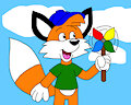 Billy the Fox Doing a Fan in the Wind by CartoonFoxArt2002