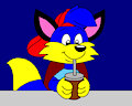 Alex the Fox Drinking a Chocolate Milkshake