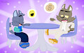 (ART TRADE) Hangin' Out with Mr. Wolf by HarmonyBunny