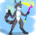 Midna The Electric Raccoon [BlackCatLightning] by MangledTheArcticWolf