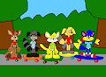 Briefs Boys Ride on a Skateboard by CartoonFoxArt2002