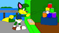 Sid the Fox Throws a Ball and Hitting a Cans at the Fair