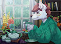 Rainy Summer Cozy Tea YCH - Linksign by KuddlyKodiak