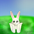Yaki-bunn lies in the grass by glimfox