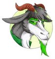 Grumpy green goat