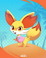 Universitary Fennekin [fanart] by DudeRedBlue