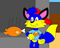 Alex the Fox Having a Lava Chicken