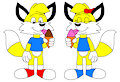 Happy and Sunshine Licking a Ice Creams Together by CartoonFoxArt2002