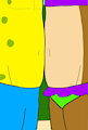 SpongeBob and Sandy belly touching by TheFurryTree