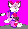 Skyline the Fox in the Toilet Pose by CartoonFoxArt2002