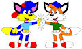 Alex and Billy Doing a High Four Poses