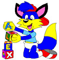 Alex the Fox Building a Alphabet Blocks