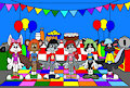 Sultz and Friends in the Party Room by CartoonFoxArt2002