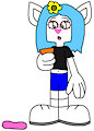 natasha standing with ice cream melted on the ground by CartoonFoxArt2002