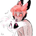 Alastor Grooming Angel by demonhoe
