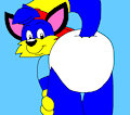 Alex the Fox in Diaper Butts Pose by CartoonFoxArt2002
