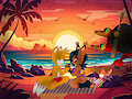 TailsXNicole: Sunset Beach Picnic by MasterMochiKun