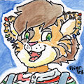 Cute GoodBoyLiger Watercolor Icon by Friar