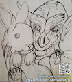 Monsters and Their Pets Rabbit by CraftyAndyArt