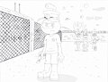 Day at the police base (lineart) by MMsArts