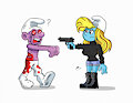 Smurfette VS zombie Smurf