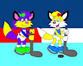 Lilly and Sunshine Playing a Hockey
