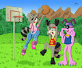 Lisa, Bert and Cedric playing basketball by MMsArts