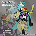 [SOLD] Gallade + Aegislash adoptable by riorioluu