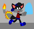 Fire on a Dexter the Fox's Tail by CartoonFoxArt2002
