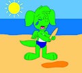 Patch the Dinodog Crying with Melting Icy Pop by CartoonFoxArt2002