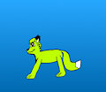Feral Kolbjörn the Lime Green Fox by TerryTheBlueFox