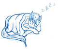 Eshpone snuggleing with Levi-Shark plushie