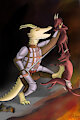 Gold dragonborn - commission for Centaurus by Gashren