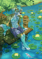 At The Pond YCH - Calder by KuddlyKodiak