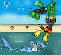 Buddies At The Beach by TheRedSkunk