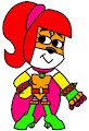 Delgado Dalmatian in Girly Sexy Superheroine Costume by DemonFuego48