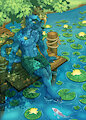 At The Pond YCH - Hayate by KuddlyKodiak