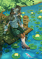 At The Pond YCH - Leon by KuddlyKodiak
