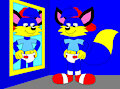 Alex the Diaper Fox in the Mirror by CartoonFoxArt2002