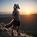 Raccoon Sunset by Ghosthack