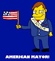 Mayor Quimby Holding an American Flag