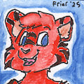 Cute Brian Tiger Watercolor Icon